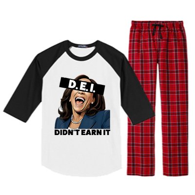 Kamala Dei DidnT Earn It Anti Kamala Harris Vote Trump 2024 Raglan Sleeve Pajama Set