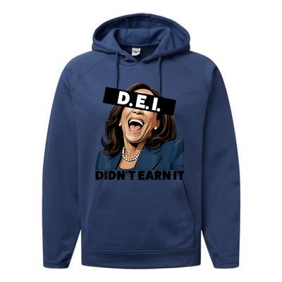 Kamala Dei DidnT Earn It Anti Kamala Harris Vote Trump 2024 Performance Fleece Hoodie