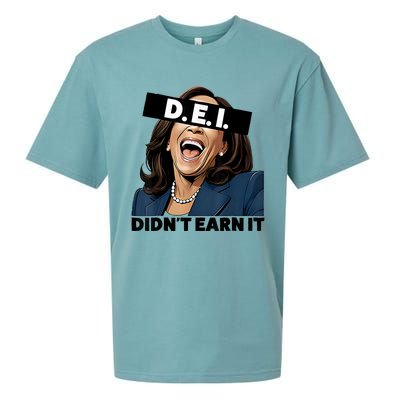 Kamala Dei DidnT Earn It Anti Kamala Harris Vote Trump 2024 Sueded Cloud Jersey T-Shirt