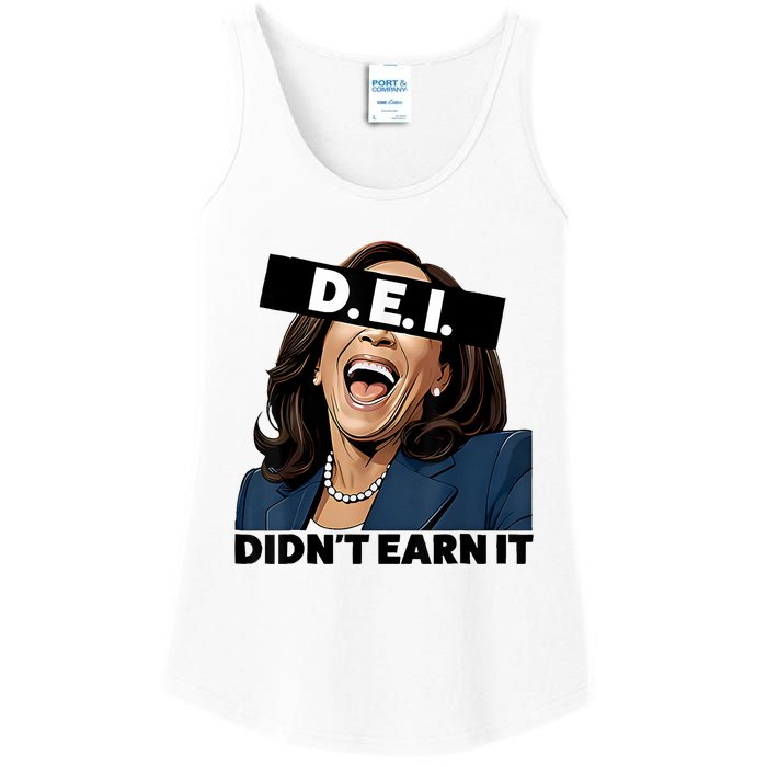 Kamala Dei DidnT Earn It Anti Kamala Harris Vote Trump 2024 Ladies Essential Tank