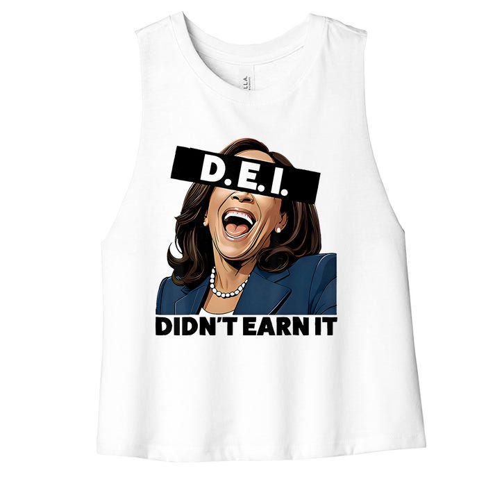 Kamala Dei DidnT Earn It Anti Kamala Harris Vote Trump 2024 Women's Racerback Cropped Tank