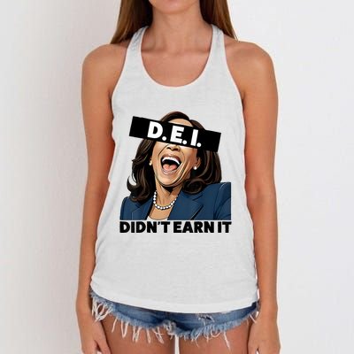 Kamala Dei DidnT Earn It Anti Kamala Harris Vote Trump 2024 Women's Knotted Racerback Tank