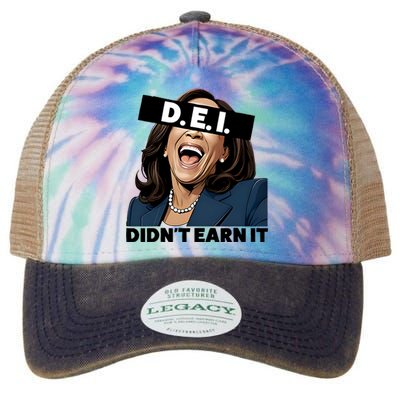 Kamala Dei DidnT Earn It Anti Kamala Harris Vote Trump 2024 Legacy Tie Dye Trucker Hat