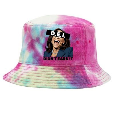 Kamala Dei DidnT Earn It Anti Kamala Harris Vote Trump 2024 Tie-Dyed Bucket Hat