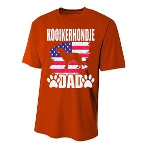 Kooikerhondje Dad Dog Lover American Us Flag Performance Sprint T-Shirt