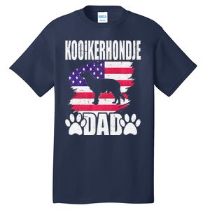 Kooikerhondje Dad Dog Lover American Us Flag Tall T-Shirt