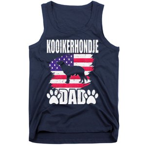 Kooikerhondje Dad Dog Lover American Us Flag Tank Top