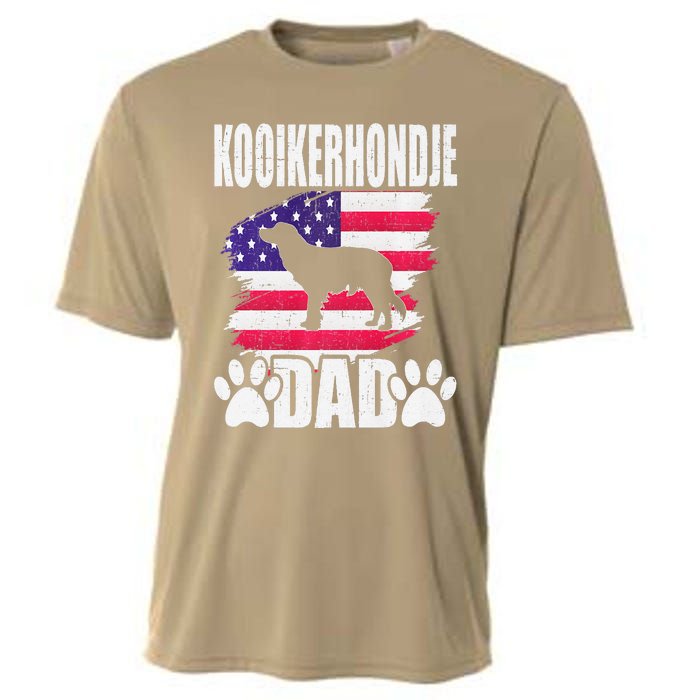 Kooikerhondje Dad Dog Lover American Us Flag Cooling Performance Crew T-Shirt