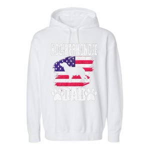 Kooikerhondje Dad Dog Lover American Us Flag Garment-Dyed Fleece Hoodie