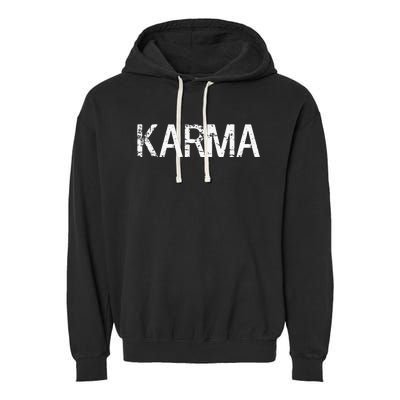 Karma Distressed Effect Garment-Dyed Fleece Hoodie