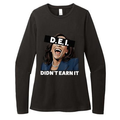 Kamala DidnT Earn It Funny Kamala Harris Vote Trump 2024 Womens CVC Long Sleeve Shirt