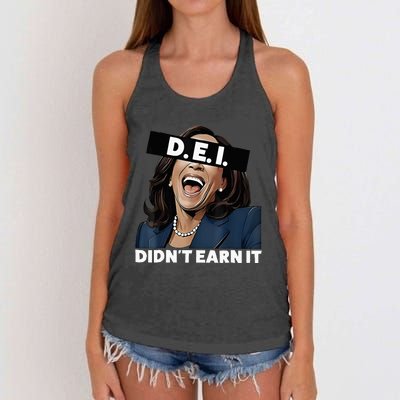 Kamala DidnT Earn It Funny Kamala Harris Vote Trump 2024 Women's Knotted Racerback Tank