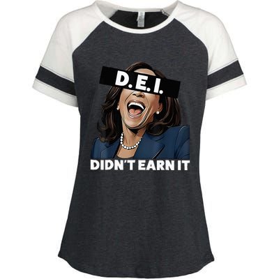 Kamala DidnT Earn It Funny Kamala Harris Vote Trump 2024 Enza Ladies Jersey Colorblock Tee