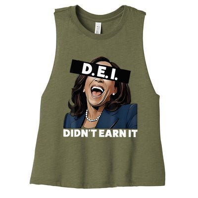 Kamala DidnT Earn It Funny Kamala Harris Vote Trump 2024 Women's Racerback Cropped Tank