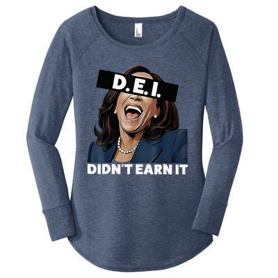 Kamala DidnT Earn It Funny Kamala Harris Vote Trump 2024 Women's Perfect Tri Tunic Long Sleeve Shirt