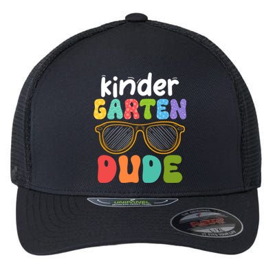 Kindergarten Dude First Day Of Kindergarten Teacher Team Gift Flexfit Unipanel Trucker Cap