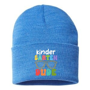 Kindergarten Dude First Day Of Kindergarten Teacher Team Gift Sustainable Knit Beanie