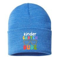 Kindergarten Dude First Day Of Kindergarten Teacher Team Gift Sustainable Knit Beanie