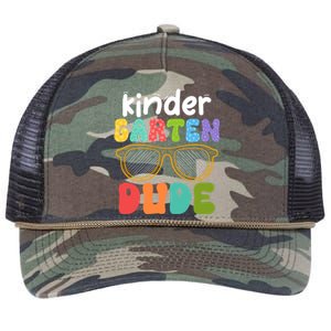 Kindergarten Dude First Day Of Kindergarten Teacher Team Gift Retro Rope Trucker Hat Cap