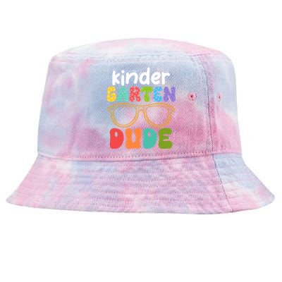 Kindergarten Dude First Day Of Kindergarten Teacher Team Gift Tie-Dyed Bucket Hat