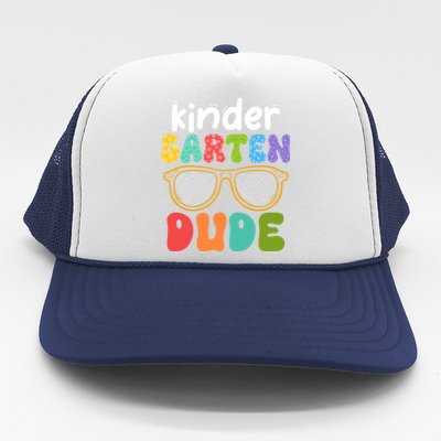 Kindergarten Dude First Day Of Kindergarten Teacher Team Gift Trucker Hat