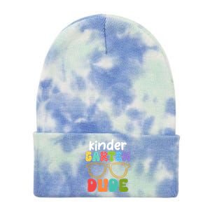 Kindergarten Dude First Day Of Kindergarten Teacher Team Gift Tie Dye 12in Knit Beanie