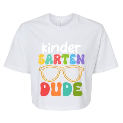 Kindergarten Dude First Day Of Kindergarten Teacher Team Gift Bella+Canvas Jersey Crop Tee