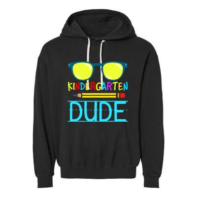 Kindergarten Dude Funny First Day Back To School Student Garment-Dyed Fleece Hoodie