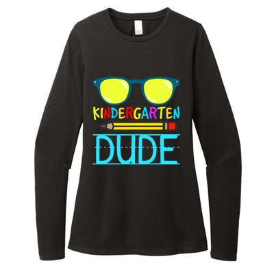 Kindergarten Dude Funny First Day Back To School Student Womens CVC Long Sleeve Shirt