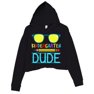 Kindergarten Dude Funny First Day Back To School Student Crop Fleece Hoodie