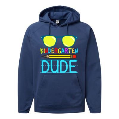 Kindergarten Dude Funny First Day Back To School Student Performance Fleece Hoodie