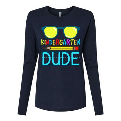 Kindergarten Dude Funny First Day Back To School Student Womens Cotton Relaxed Long Sleeve T-Shirt