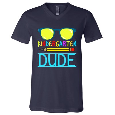 Kindergarten Dude Funny First Day Back To School Student V-Neck T-Shirt