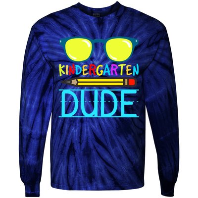 Kindergarten Dude Funny First Day Back To School Student Tie-Dye Long Sleeve Shirt