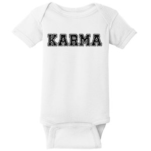 Karma Destressed Font Baby Bodysuit