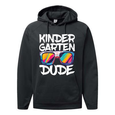 Kindergarten Dude First Day Of Kindergarten Boy Girl Performance Fleece Hoodie