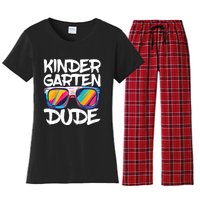 Kindergarten Dude First Day Of Kindergarten Boy Girl Women's Flannel Pajama Set