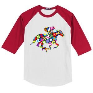 Kentucky Derby Gift for Horse Lovers Kids Colorblock Raglan Jersey