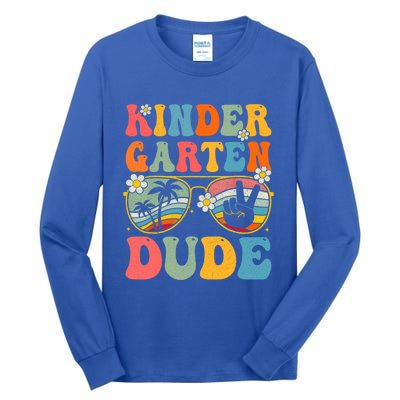 Kindergarten Dude Groovy 1St Day Back To School Teacher Gift Tall Long Sleeve T-Shirt