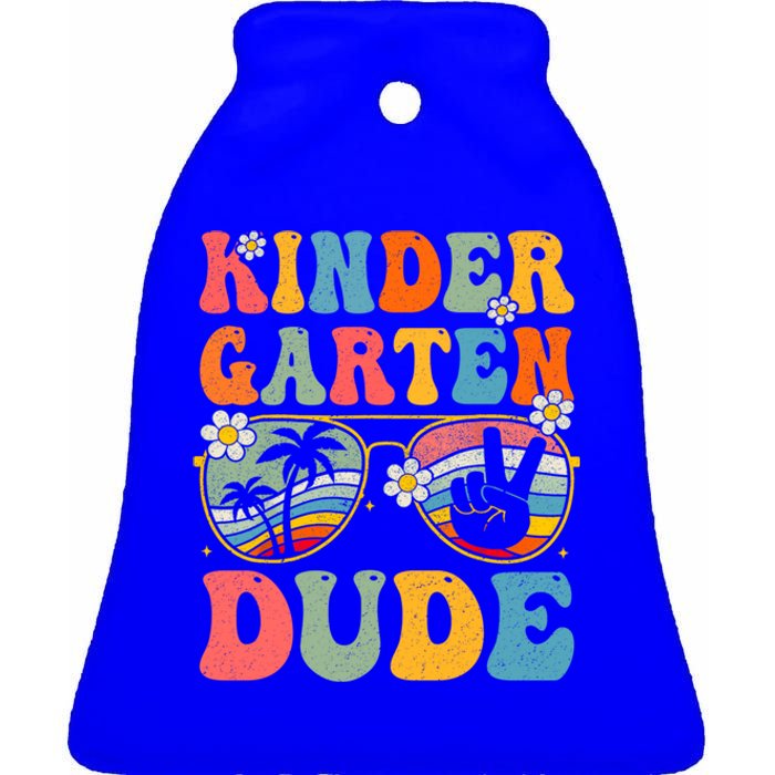 Kindergarten Dude Groovy 1St Day Back To School Teacher Gift Ceramic Bell Ornament