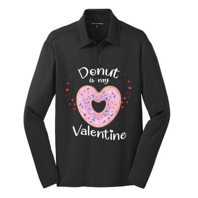 Kids Donut Is My Valentines Day Funny Doughnut Vcool Giftday Pajama Gift Silk Touch Performance Long Sleeve Polo