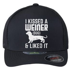 Kissed Dog I Liked It Funny Animal Pet Dachshund Gift Flexfit Unipanel Trucker Cap