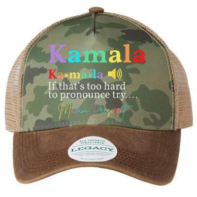 Kamala Definition If ThatS Too Hard To Pronounce Try Madam Gift Legacy Tie Dye Trucker Hat