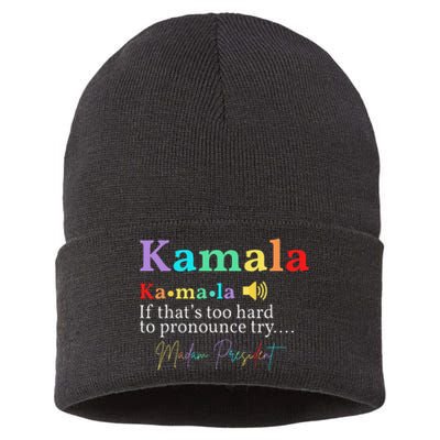 Kamala Definition If ThatS Too Hard To Pronounce Try Madam Gift Sustainable Knit Beanie