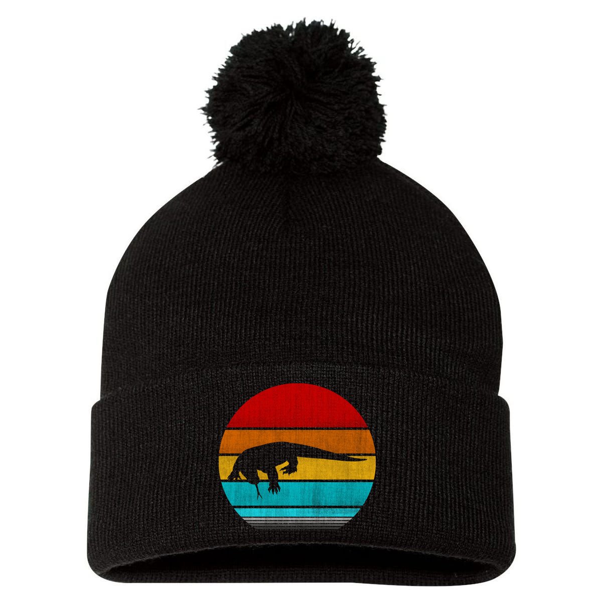 Komodo Dragon Pom Pom 12in Knit Beanie