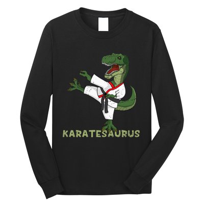 Karate Dinosaur Karatesaurus Trex Karatist Long Sleeve Shirt