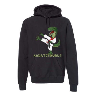 Karate Dinosaur Karatesaurus Trex Karatist Premium Hoodie