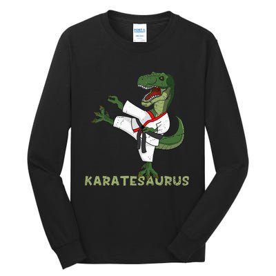 Karate Dinosaur Karatesaurus Trex Karatist Tall Long Sleeve T-Shirt