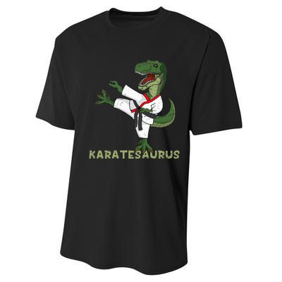 Karate Dinosaur Karatesaurus Trex Karatist Performance Sprint T-Shirt