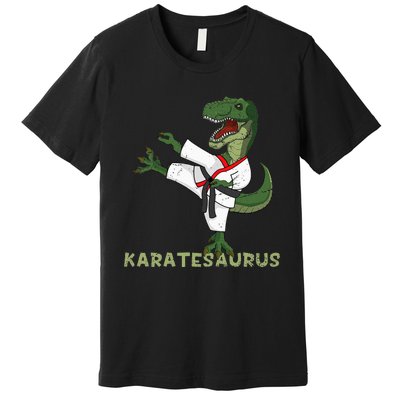 Karate Dinosaur Karatesaurus Trex Karatist Premium T-Shirt